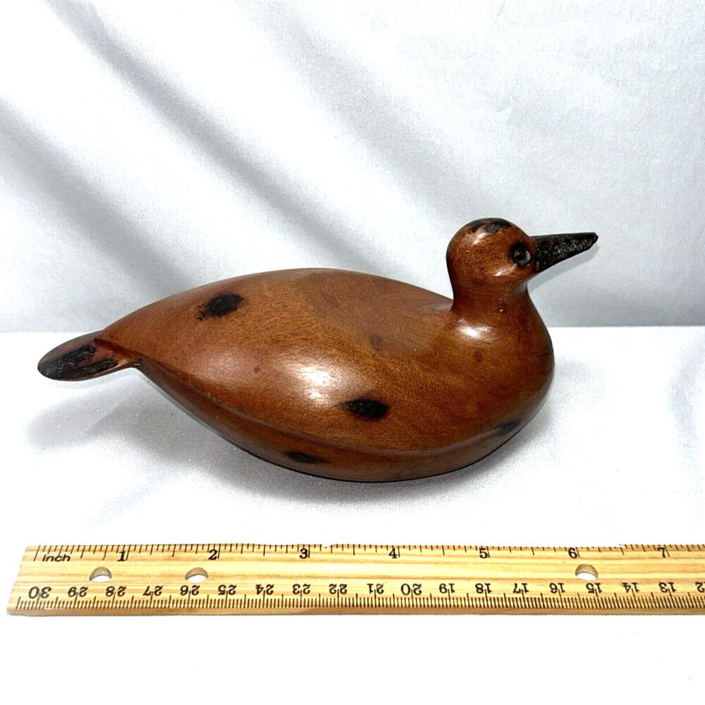 Hand Carved Wood Duck Primitive Folk Art Unsigned READ